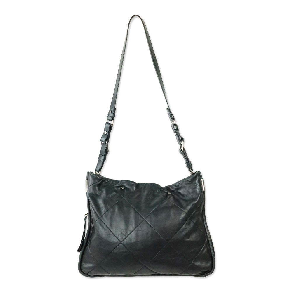 Lanvin Amalia Black Quilted Lambskin Leather Large Tote Bag