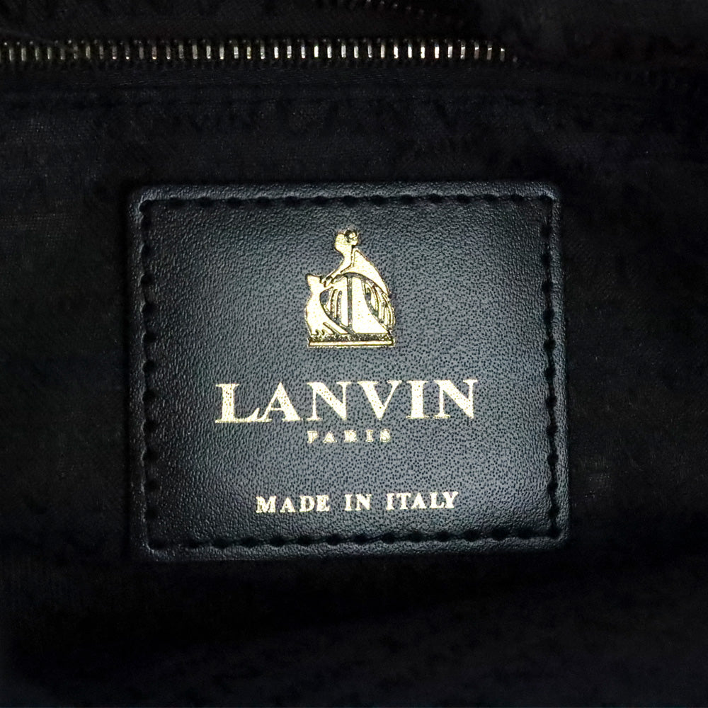 Lanvin Amalia Black Quilted Lambskin Leather Large Tote Bag