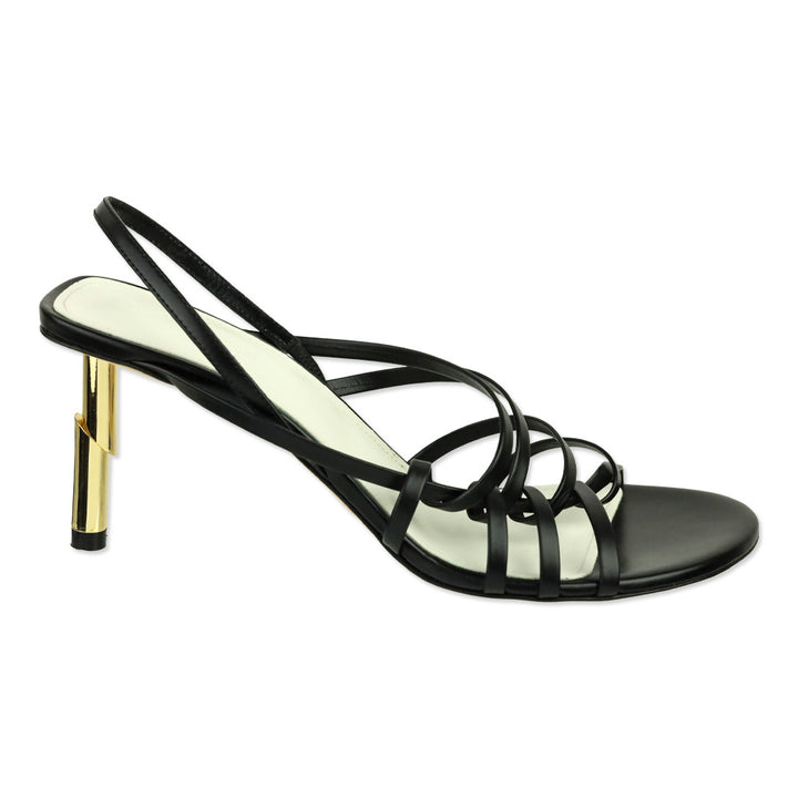 Lanvin Black Leather Séquence Strappy 75mm Sandals