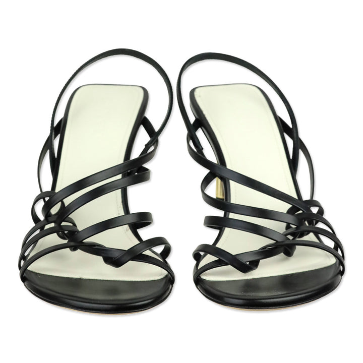 Lanvin Black Leather Séquence Strappy 75mm Sandals