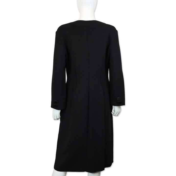 Lanvin Black Wool-Blend Collarless Coat