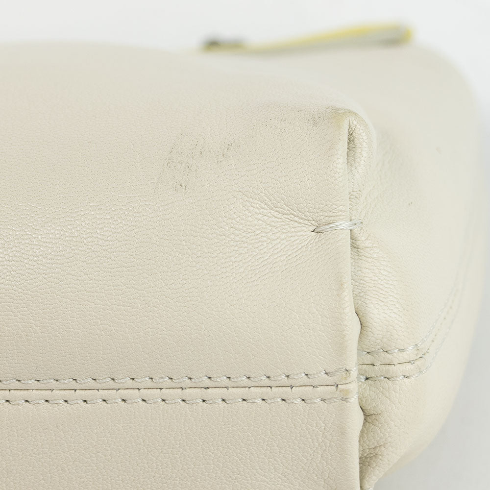 Lanvin Cream/Yellow Two-Tone Leather Happy Medium Bag