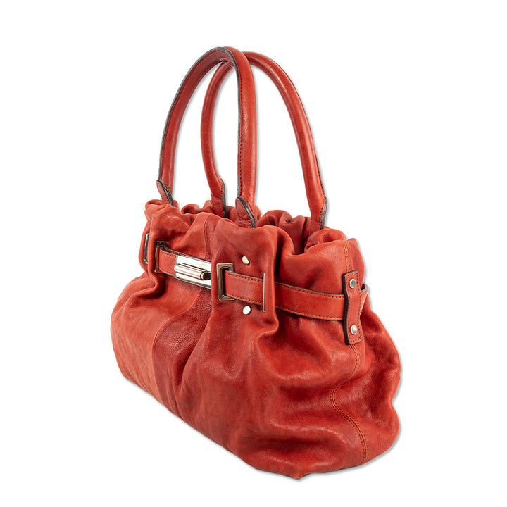 Lanvin Red Leather Top Handle Handbag