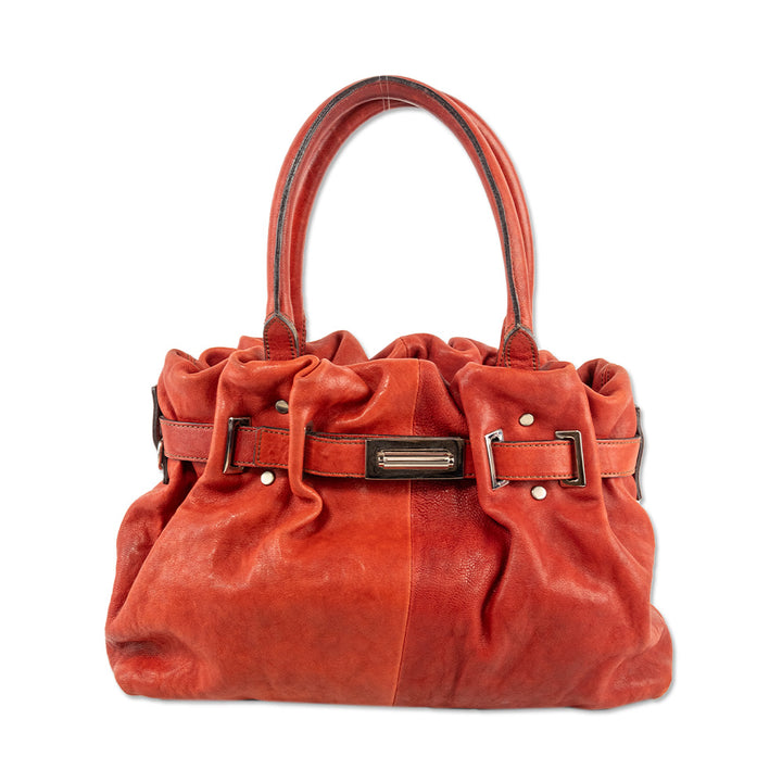 Lanvin Red Leather Top Handle Handbag