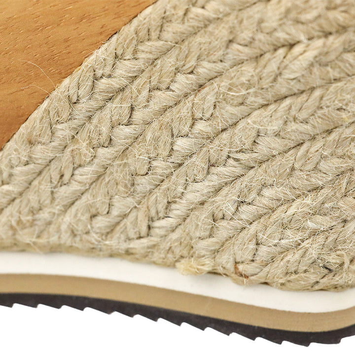 Lanvin Two-Tone Leather Ankle-Strap Wood Espadrille Wedge Sandal