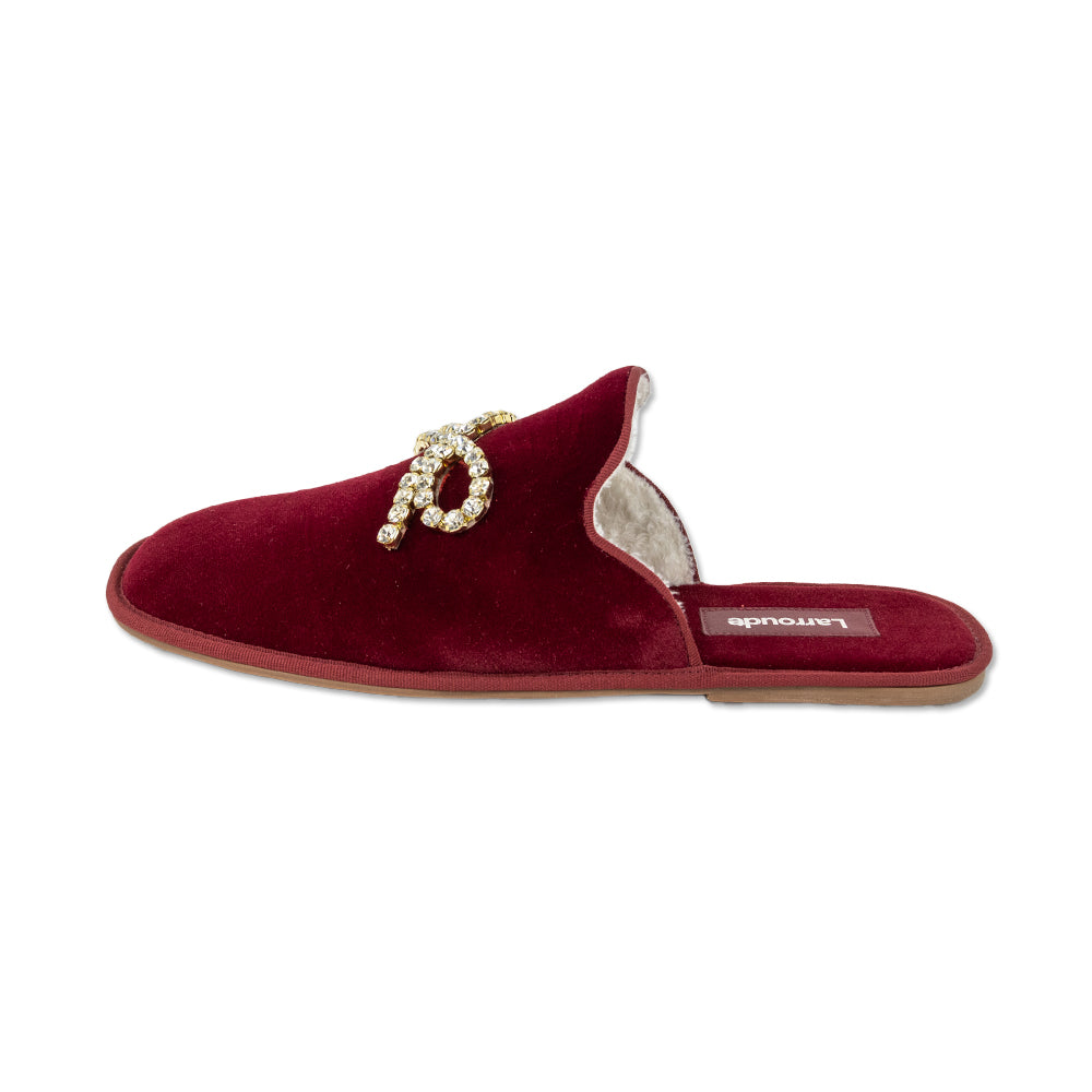 Larroudé Pierre Red Velvet Mules