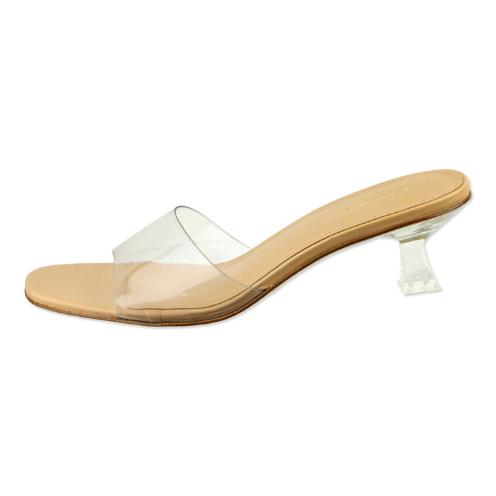 Larroudé Vivi Lucite Low Slide Sandals