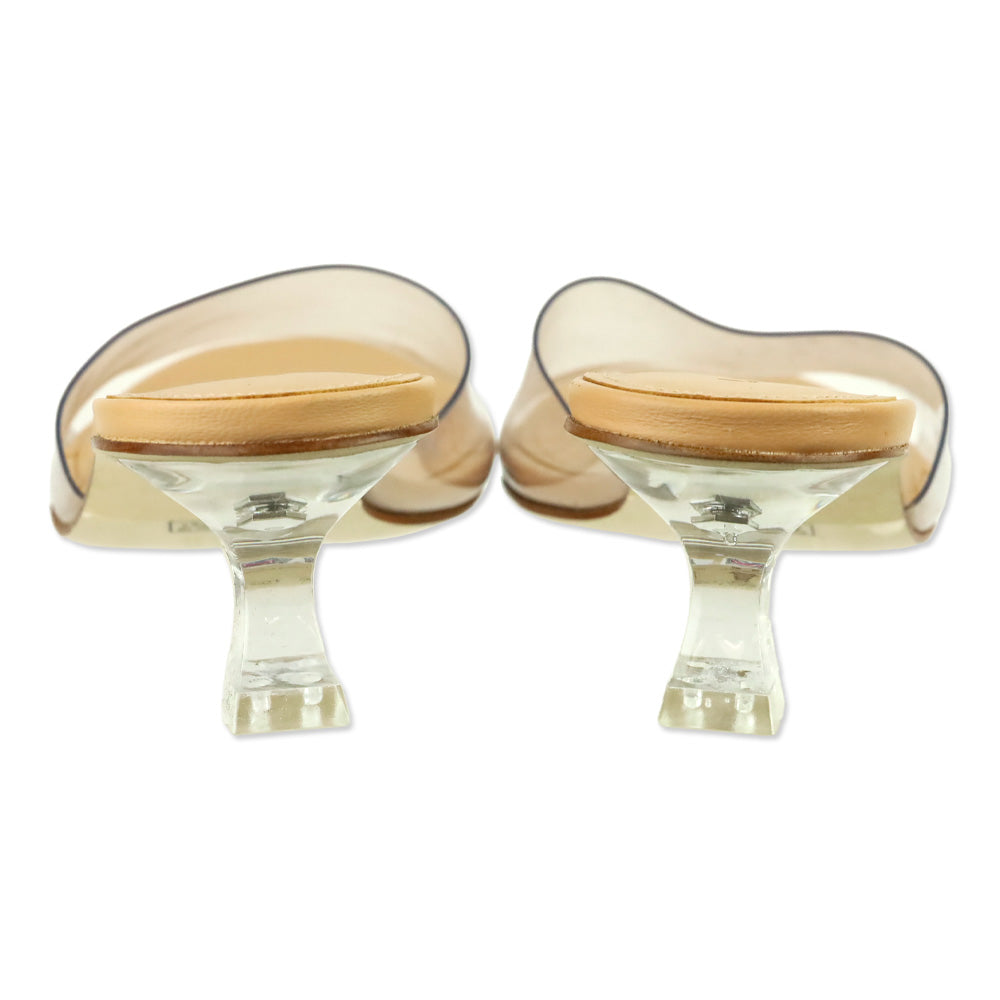 Larroudé Vivi Lucite Low Slide Sandals