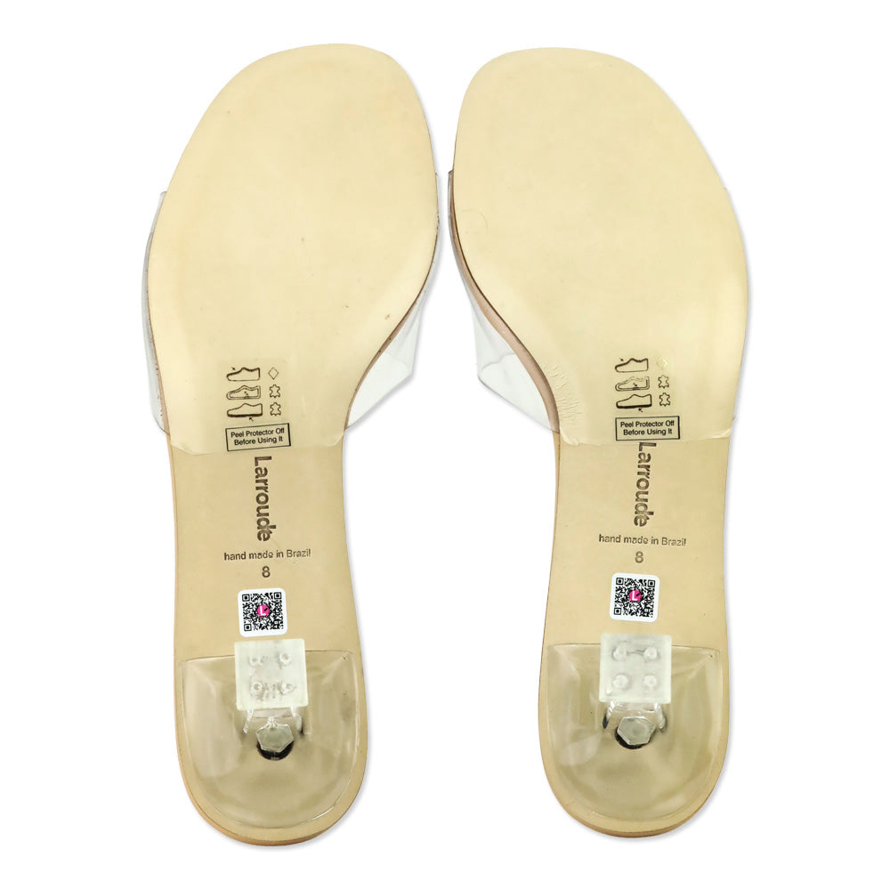 Larroudé Vivi Lucite Low Slide Sandals