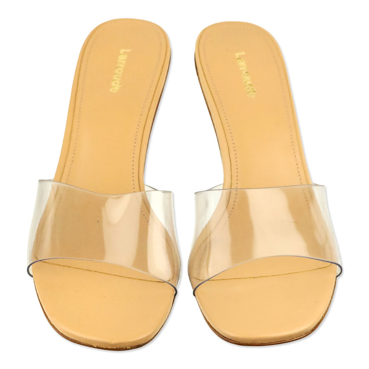 Larroudé Vivi Lucite Low Slide Sandals