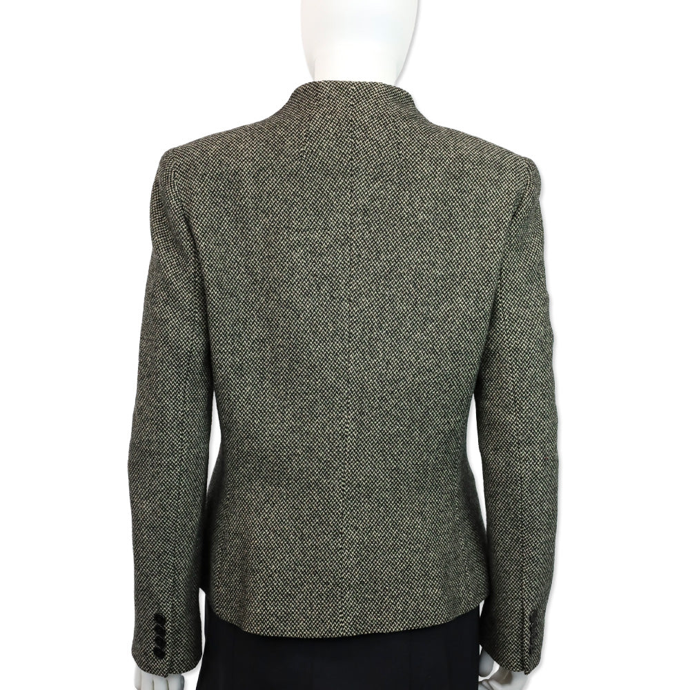 Lauren Ralph Lauren Houndstooth Tweed Asymmetrical Button Jacket