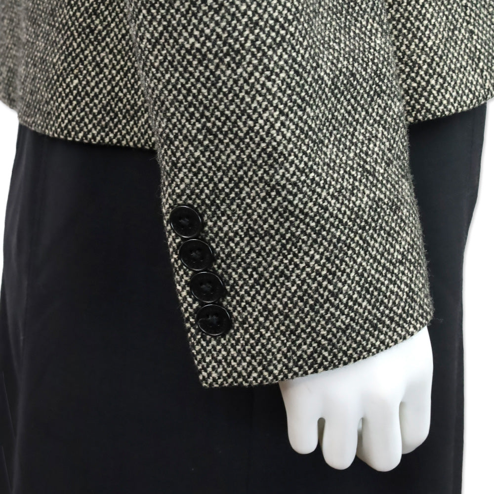 Lauren Ralph Lauren Houndstooth Tweed Asymmetrical Button Jacket