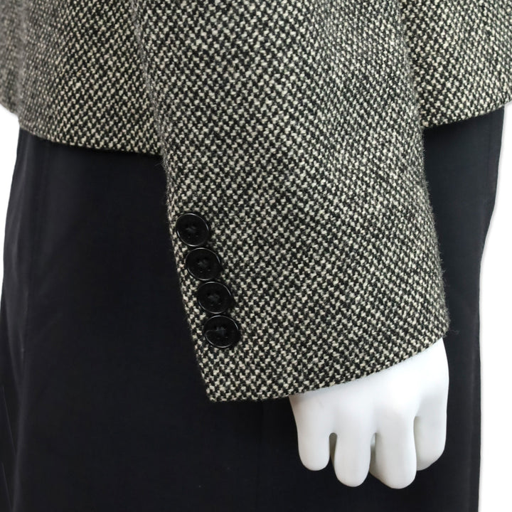 Lauren Ralph Lauren Houndstooth Tweed Asymmetrical Button Jacket