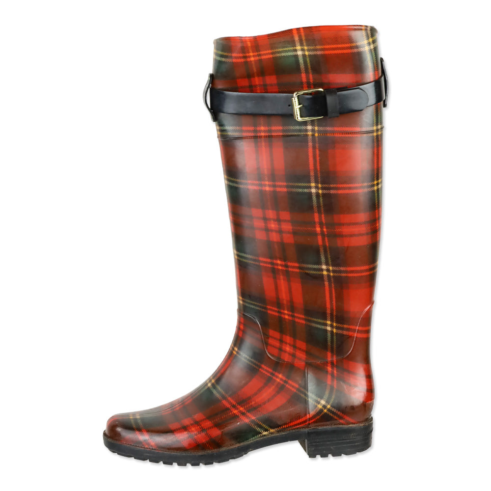 Lauren Ralph Lauren Red Plaid Rubber Boots