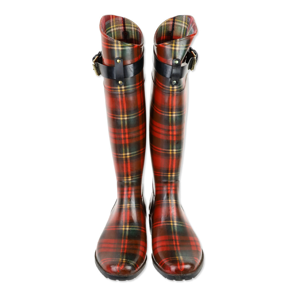 Lauren Ralph Lauren Red Plaid Rubber Boots