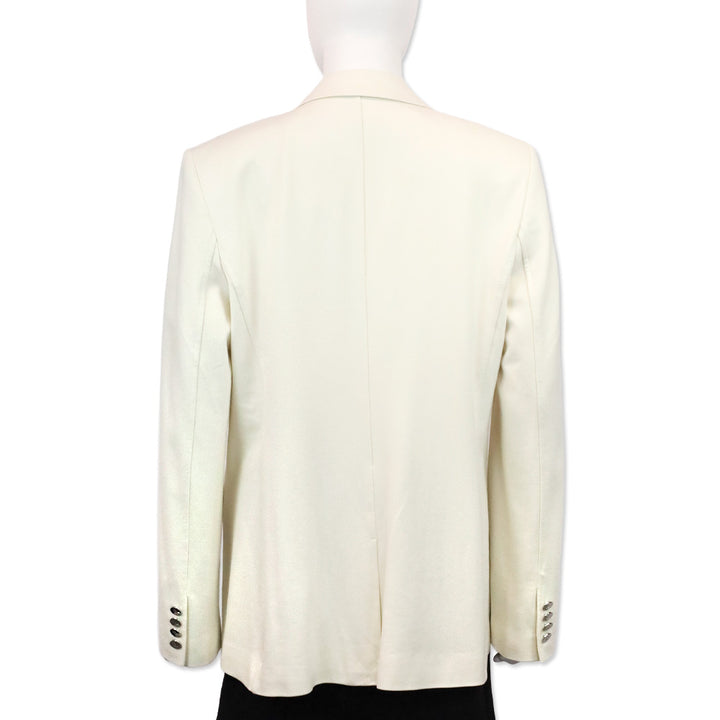 Lauren Ralph Lauren White Crest-Patch Ponte Blazer