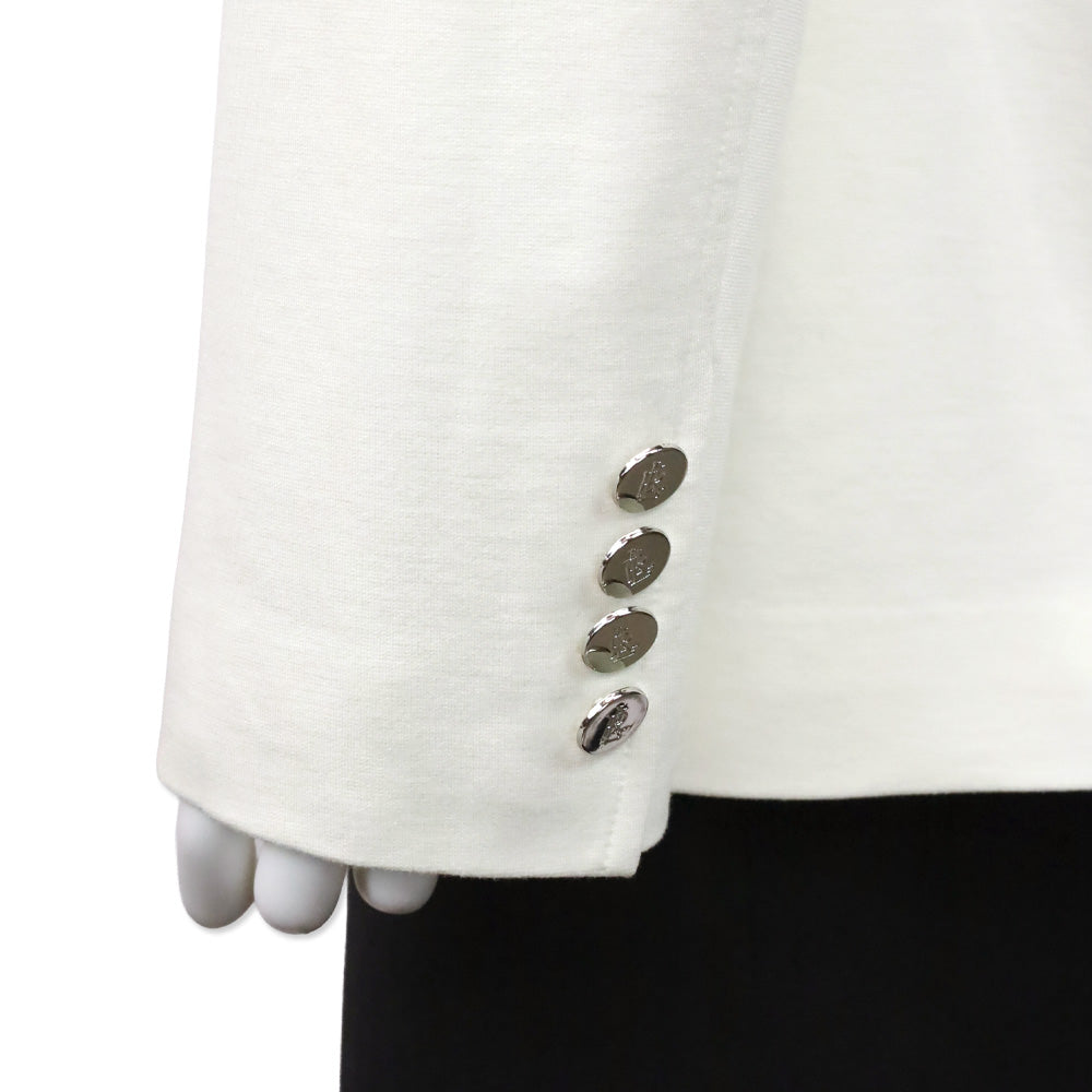 Lauren Ralph Lauren White Crest-Patch Ponte Blazer