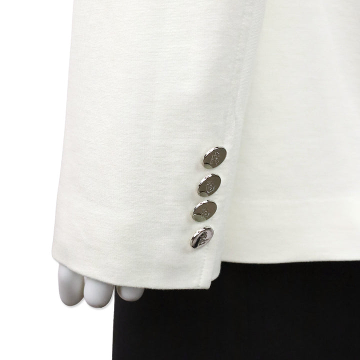 Lauren Ralph Lauren White Crest-Patch Ponte Blazer