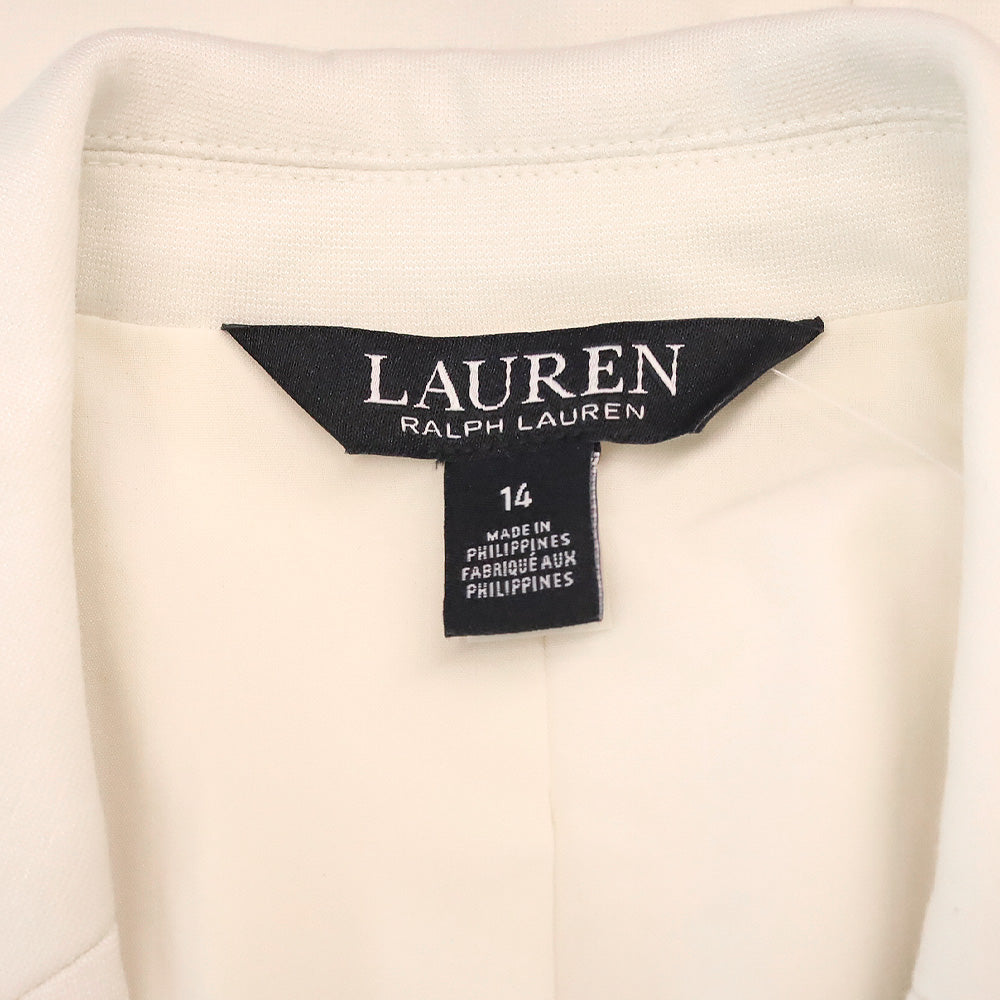 Lauren Ralph Lauren White Crest-Patch Ponte Blazer