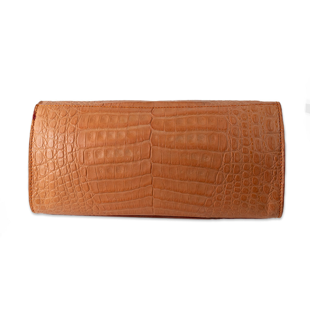 Laurent Effel Orange Alligator Clutch