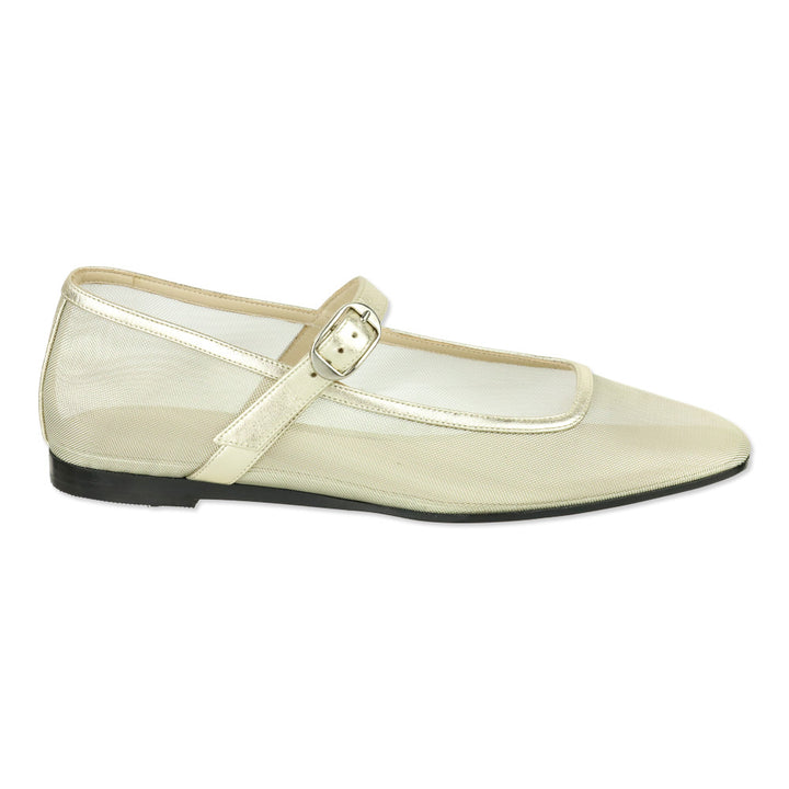 Le Monde Béryl Gold Mesh Ballet Mary Jane Flat