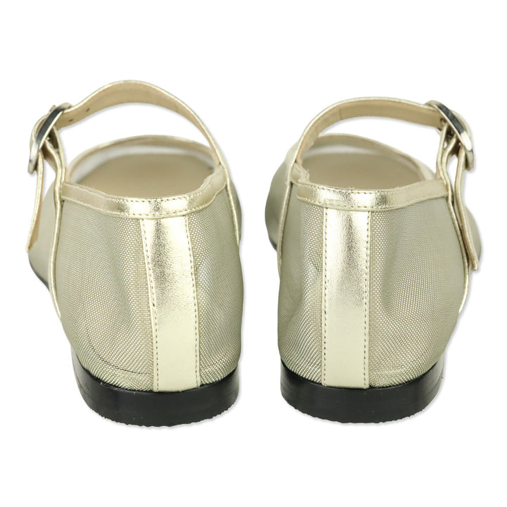 Le Monde Béryl Gold Mesh Ballet Mary Jane Flat