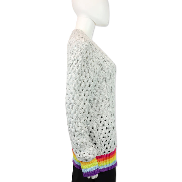 Le Superbe Silver Lining Sinbad Cotton Cashmere Cable Knit Sweater