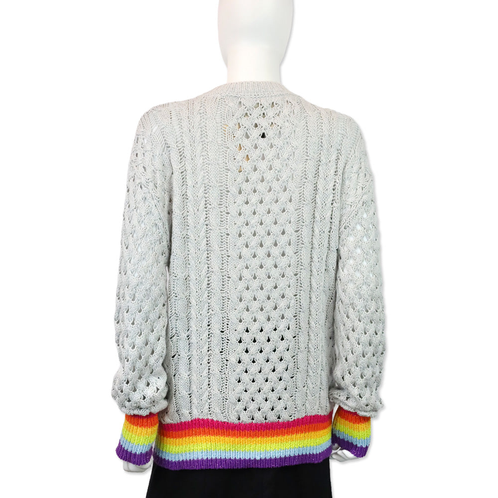 Le Superbe Silver Lining Sinbad Cotton Cashmere Cable Knit Sweater