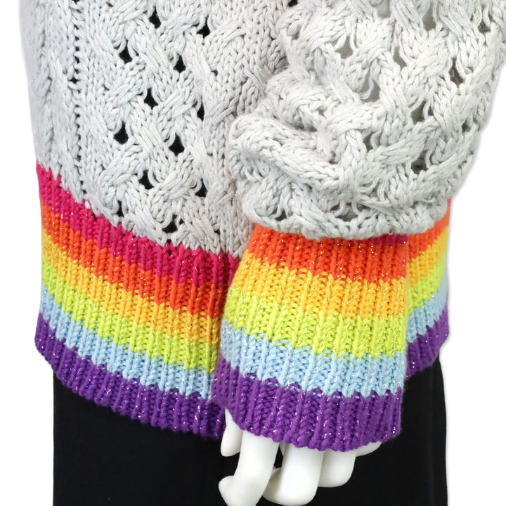 Le Superbe Silver Lining Sinbad Cotton Cashmere Cable Knit Sweater