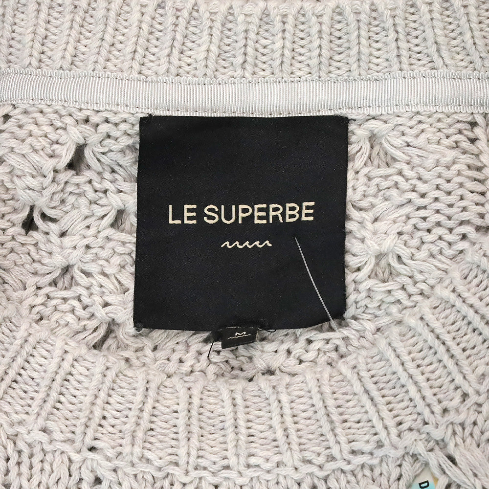 Le Superbe Silver Lining Sinbad Cotton Cashmere Cable Knit Sweater