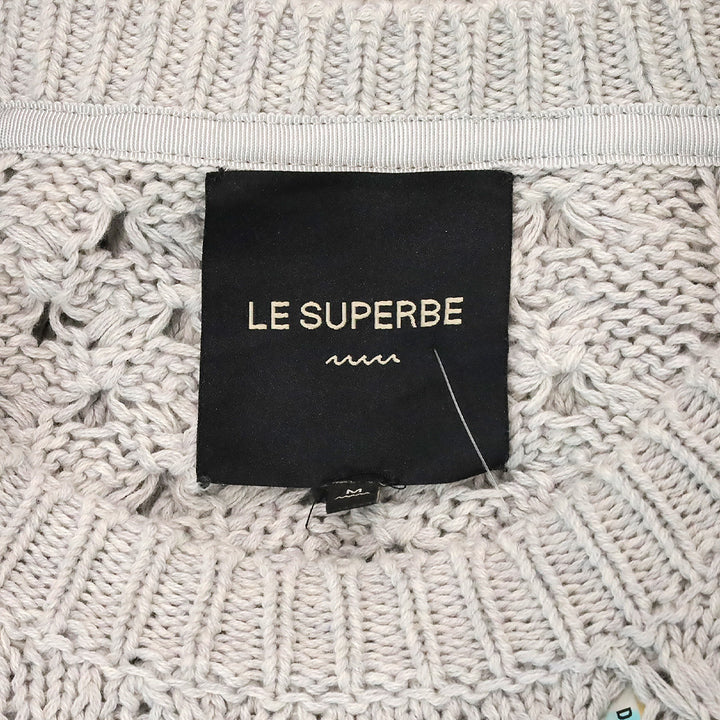 Le Superbe Silver Lining Sinbad Cotton Cashmere Cable Knit Sweater