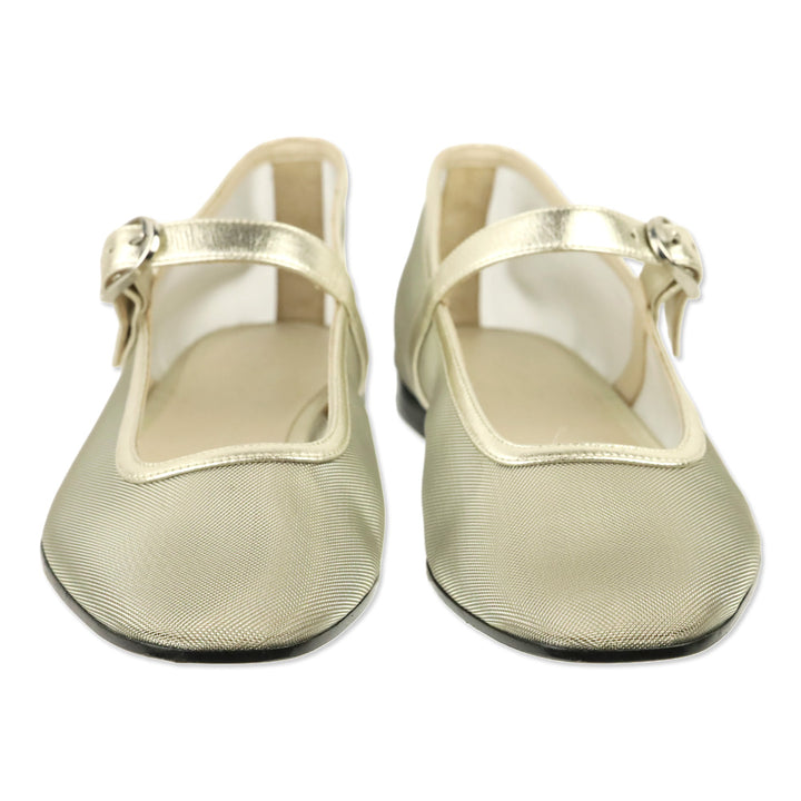 Le Monde Béryl Gold Mesh Ballet Mary Jane Flat