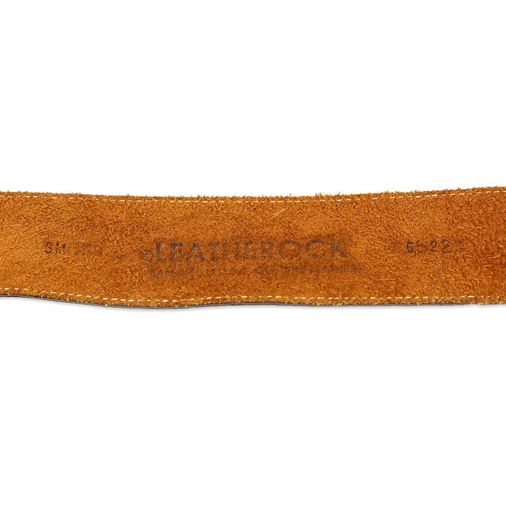 Leatherock Inc. Brown Studded Leather Belt with Gunmetal O Ring