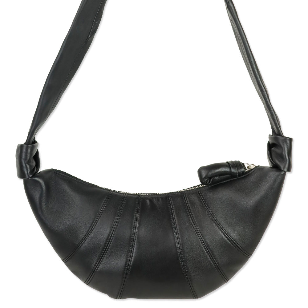 Lemaire Black Nappa Leather Small Croissant Bag