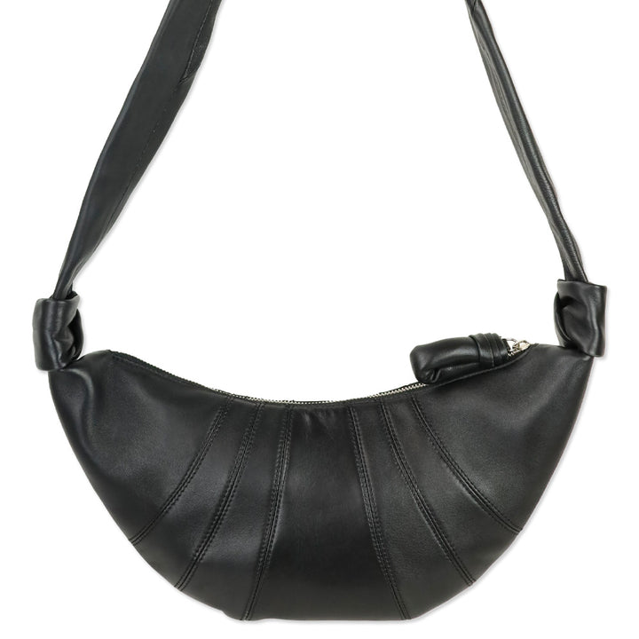 Lemaire Black Nappa Leather Small Croissant Bag
