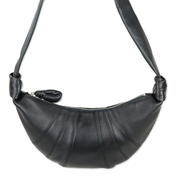 Lemaire Black Nappa Leather Small Croissant Bag