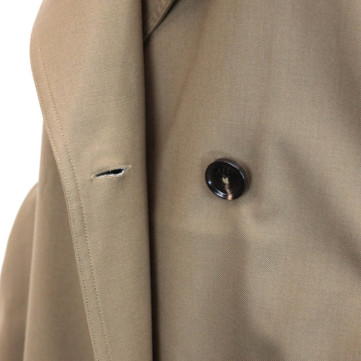 Leset Jane Brown Wool-Blend Twill Double-Breasted Belted Trench Coat