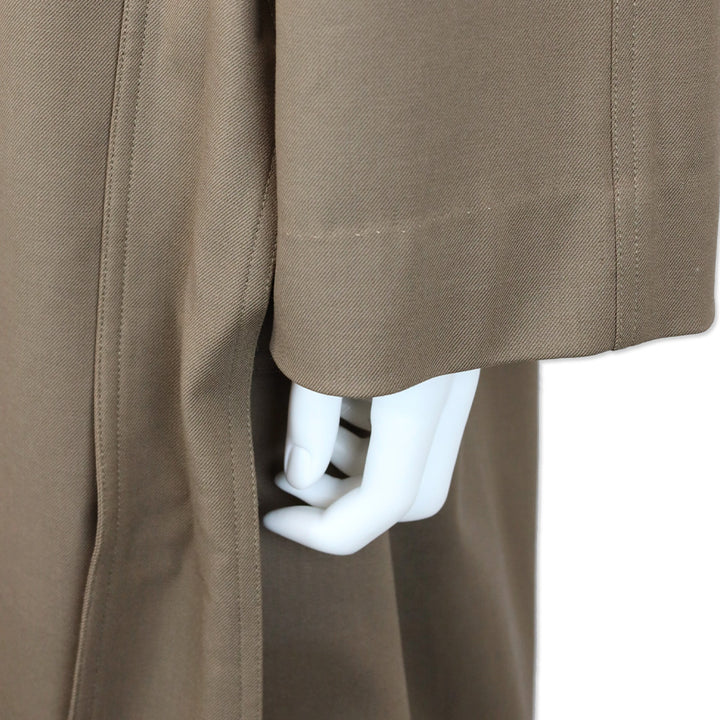 Leset Jane Brown Wool-Blend Twill Double-Breasted Belted Trench Coat