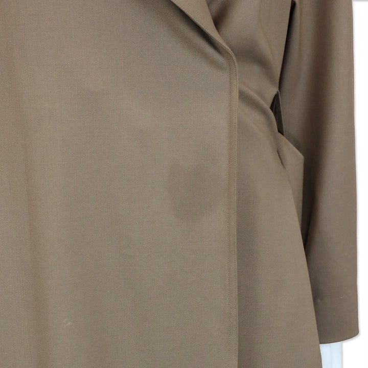 Leset Jane Brown Wool-Blend Twill Double-Breasted Belted Trench Coat
