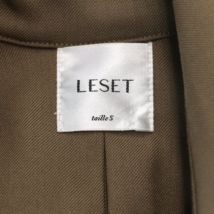Leset Jane Brown Wool-Blend Twill Double-Breasted Belted Trench Coat