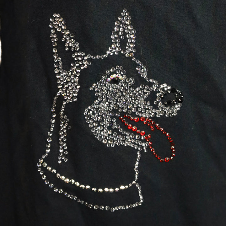 Libertine Black Dog Crystal Embellished Cotton Button-Down Shirt