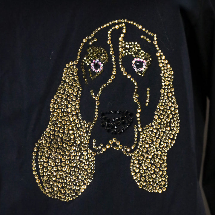Libertine Black Dog Crystal Embellished Cotton Button-Down Shirt