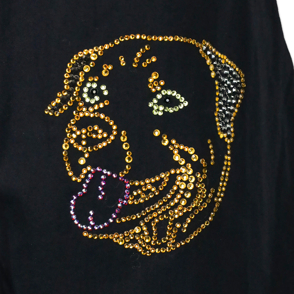 Libertine Black Dog Crystal Embellished Cotton Button-Down Shirt