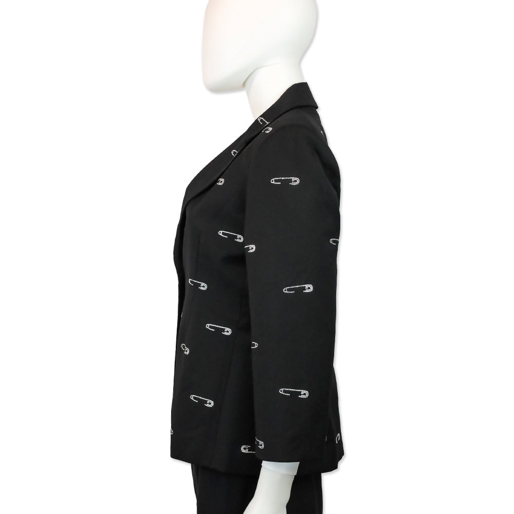 Libertine Black Safety Pin Crystal Blazer