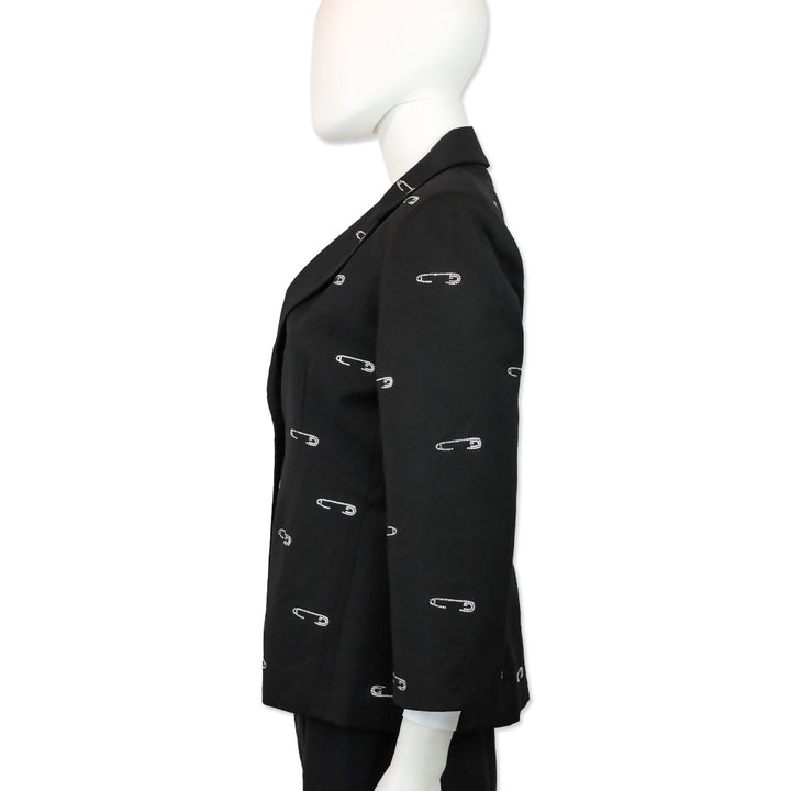 Libertine Black Safety Pin Crystal Blazer