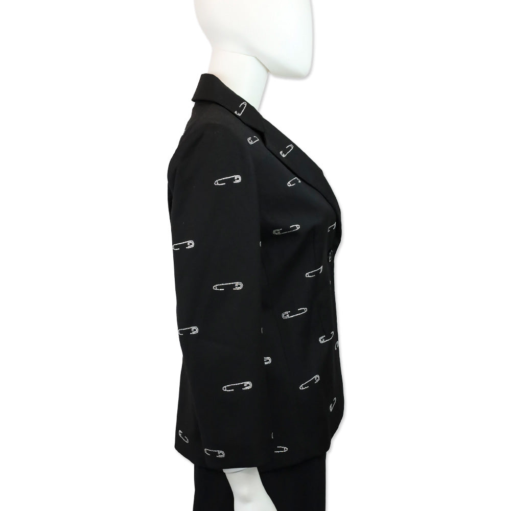 Libertine Black Safety Pin Crystal Blazer