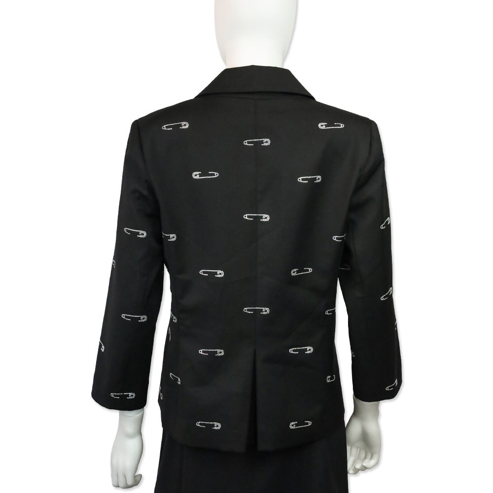 Libertine Black Safety Pin Crystal Blazer