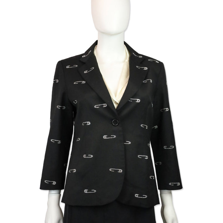Libertine Black Safety Pin Crystal Blazer