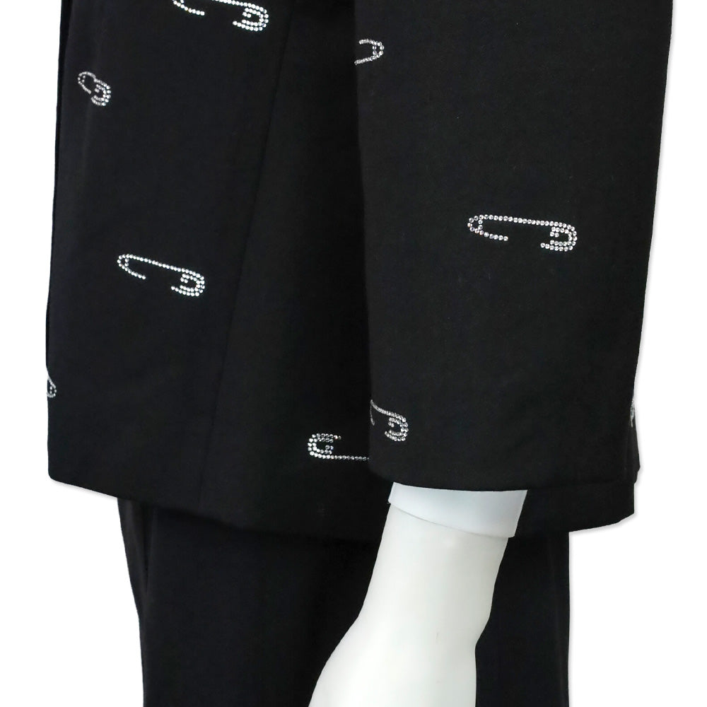 Libertine Black Safety Pin Crystal Blazer
