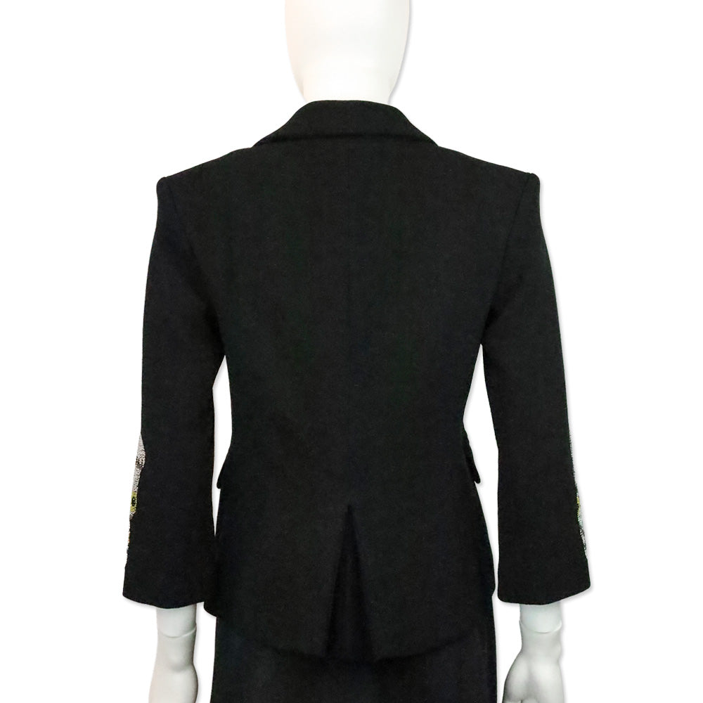 Libertine Black Wool Crystal Lucky Cat Blazer